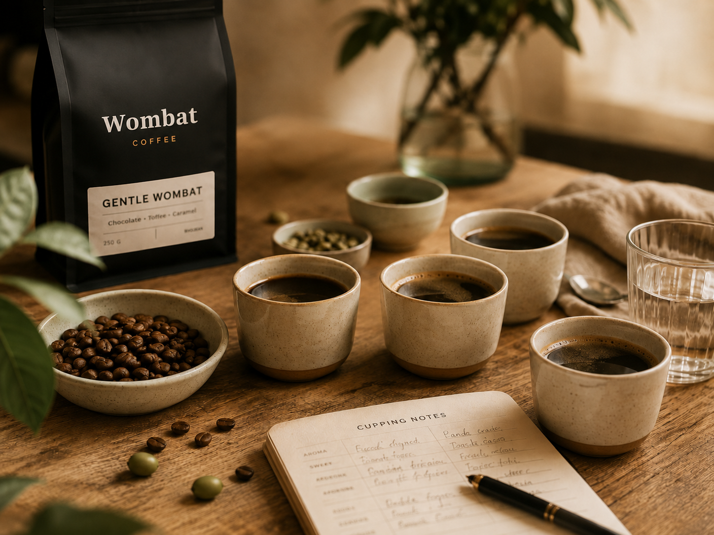 Verschillende koffies proeven en smaaknotities vastleggen